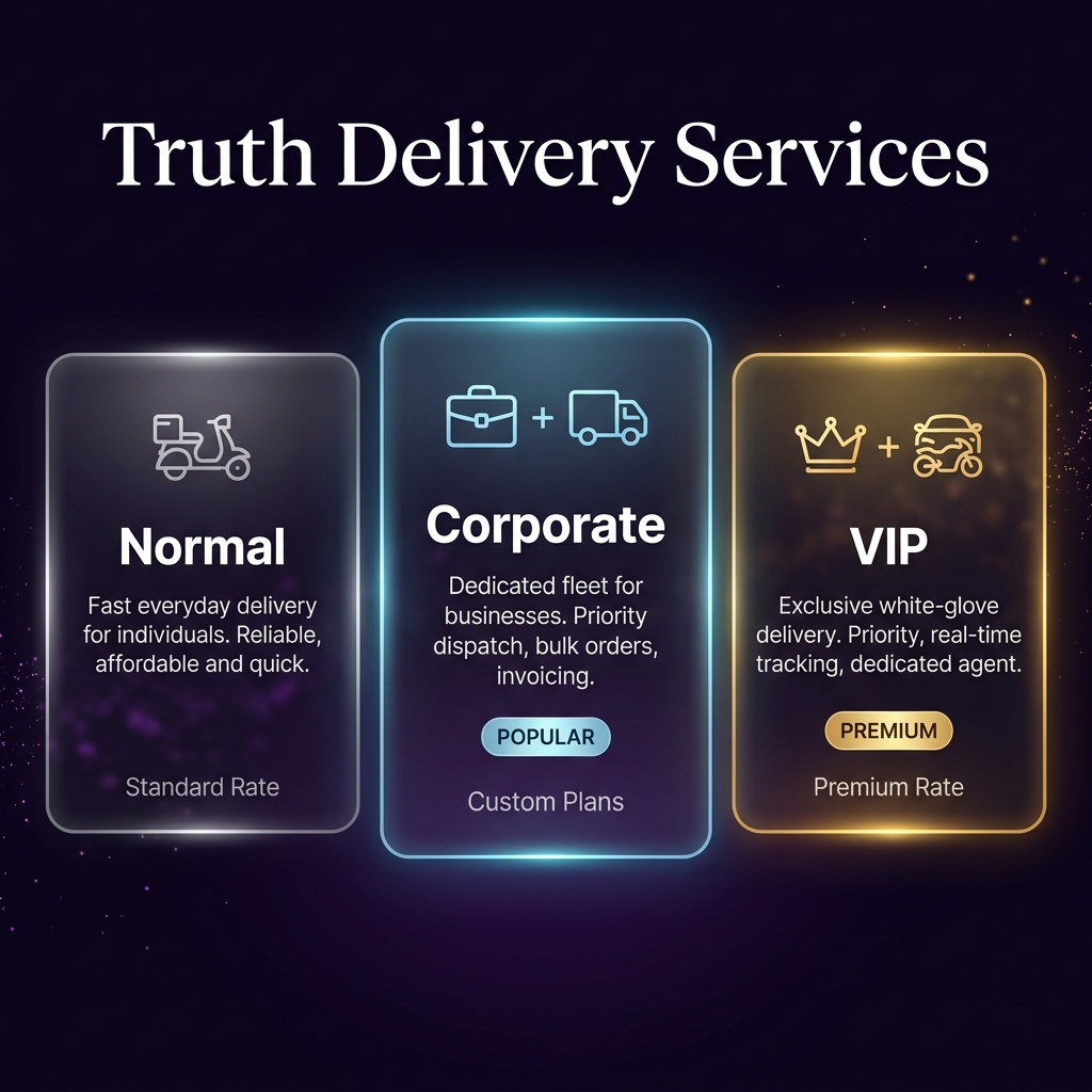 Truth Delivery Services - Normal, Corporate, VIP